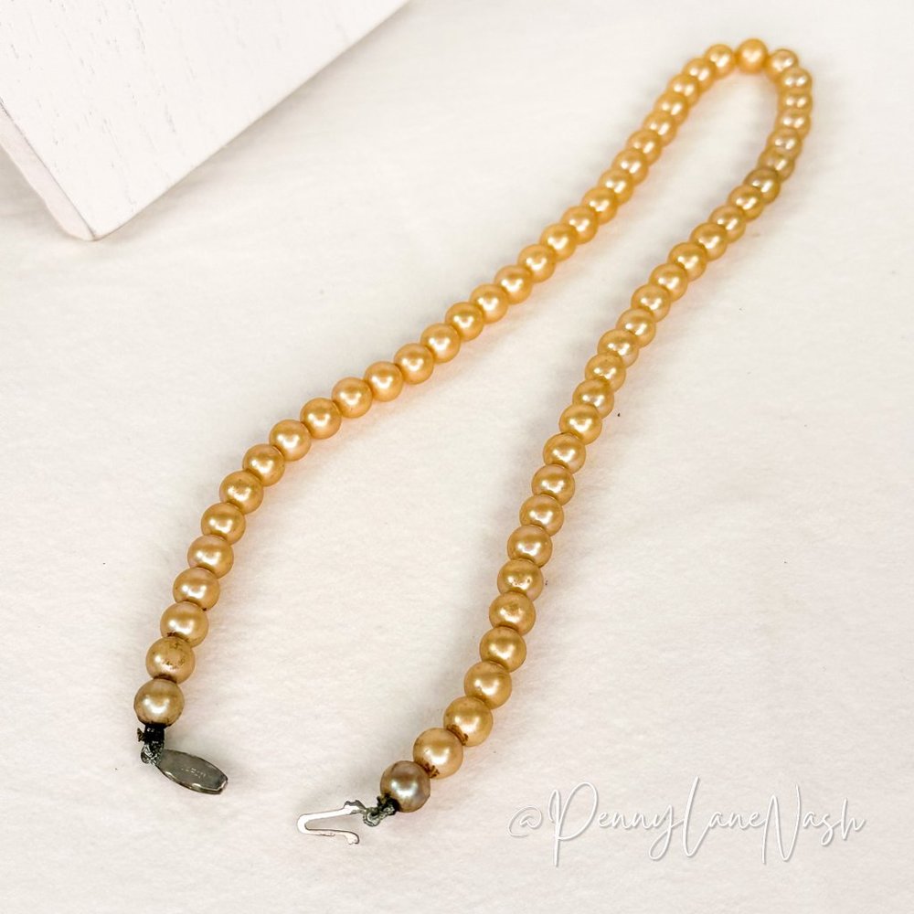 Vintage Cream Single Pearl Beaded Necklace - Picture 5 of 8